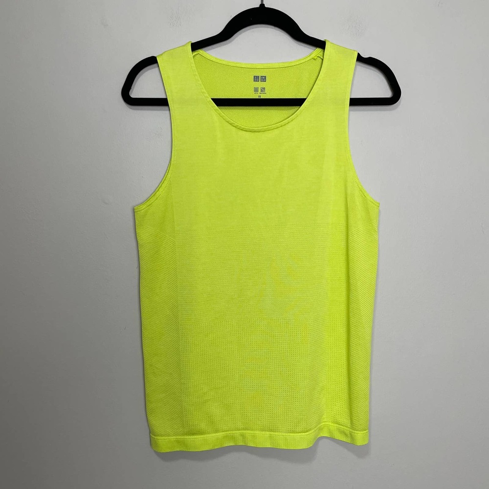 Uniqlo Dry-ex Quick Dry Workout Tank Neon Yellow Sleeveless Running Training XS